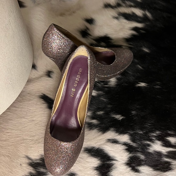Madden Girl Multi Colored Glitter Stacked Heels - Picture 4 of 12